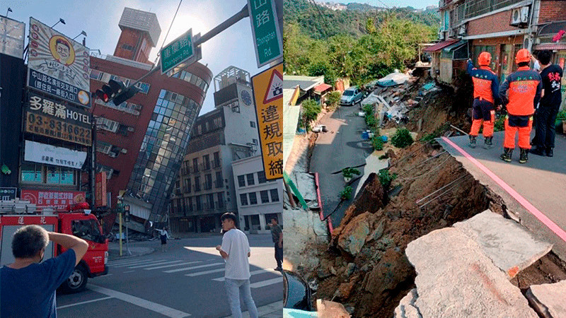 Sube a 9 número de víctimas por terremoto de magnitud 7.2 en Taiwán; hay más de 800 heridos 