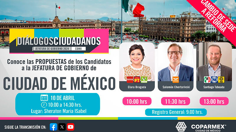 La COPARMEX hará diálogo crucial con los candidatos a la jefatura de gobierno de la Ciudad de México  