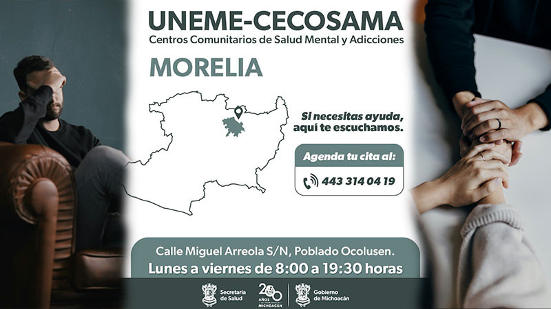 Atiende Secretaría de Salud de Michoacán salud mental y adicciones en 5 centros comunitarios 
