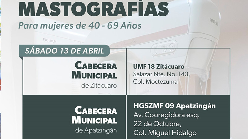 SSM realiza mastografías gratuitas en Buenavista