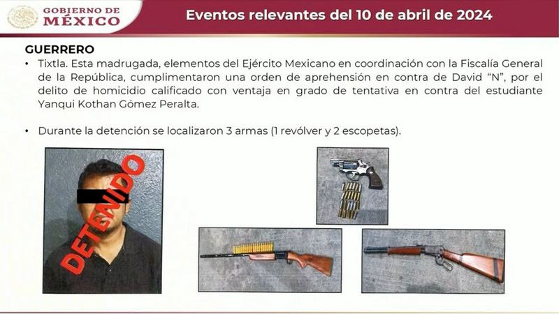 Anuncia AMLO detención del policía que presuntamente asesinó al estudiante de Ayotzinapa Yanqui Kothán 