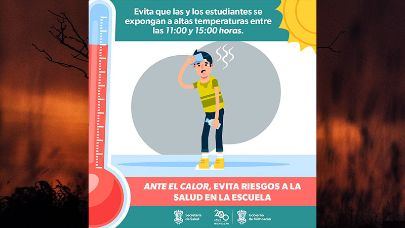 Secretaría de Salud de Michoacán recomienda evitar este horario para actividades al aire libre en escuelas 