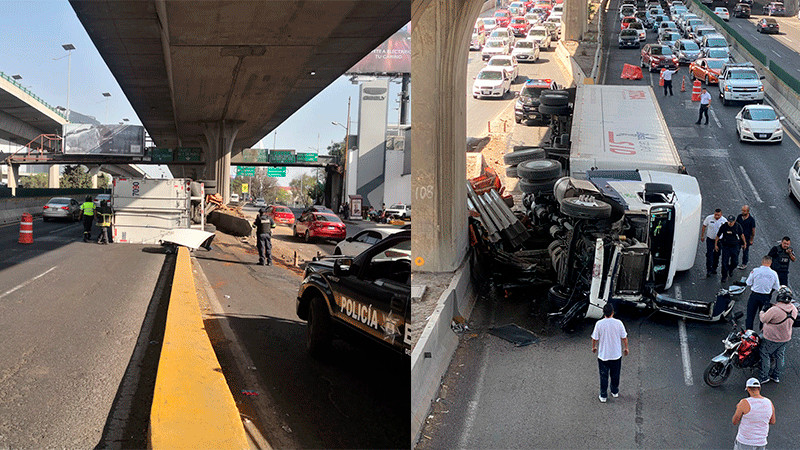 Tráiler vuelca en Av. Periférico Norte; hay una persona sin vida 