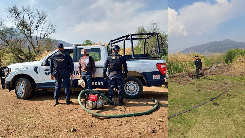 Detenido un hombre que saqueaba agua del lago de Pátzcuaro 