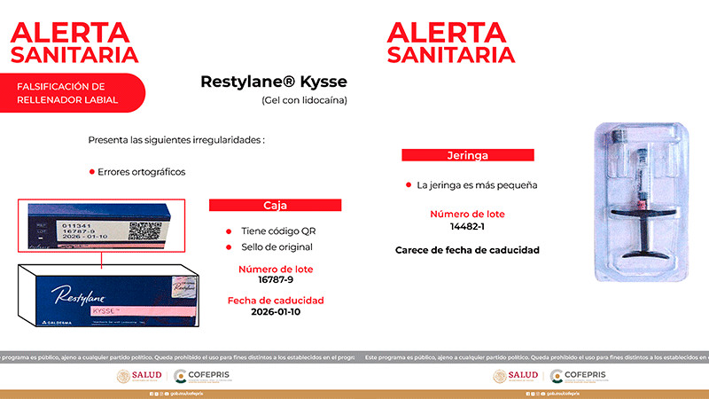 Cofepris alerta sobre falsificación de rellenador de labial; advierte a clínicas de belleza 