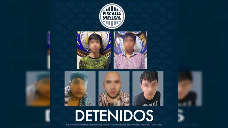 Detienen a cinco sujetos relacionados con al menos 11 homicidios en Querétaro 