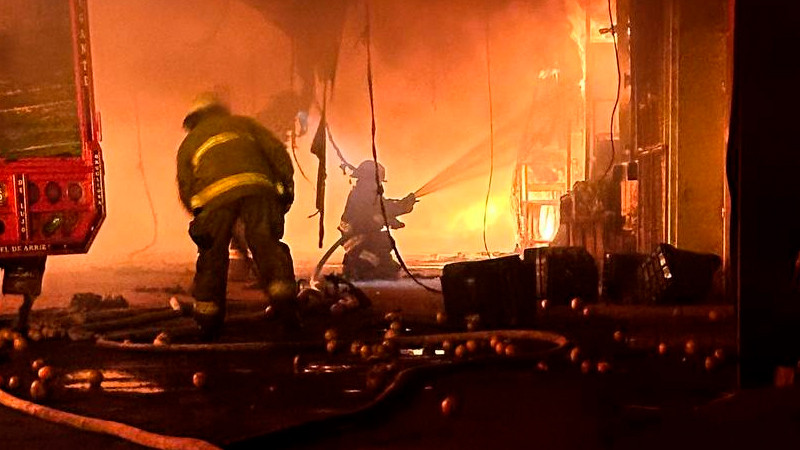 Se registra incendio en Mercado de Abastos de Celaya; hay 20 locales destruidos 