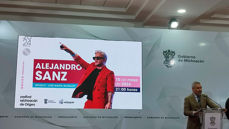 Alejandro Sanz, gratis el 10 de mayo en el Morelos, anuncia Bedolla 
