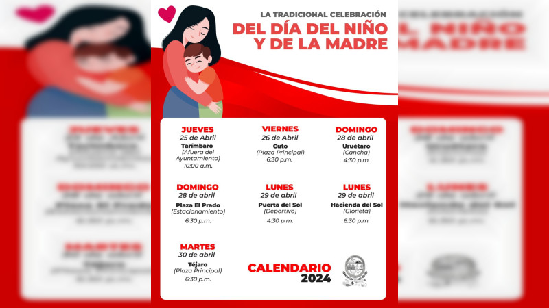 Disfruta de la Tradicional Celebración del Día del Niño y de la Madre  en Tarímbaro