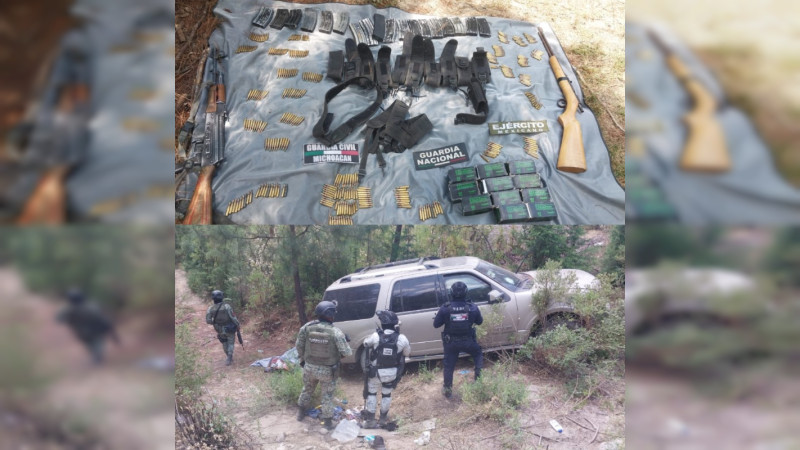 Aseguran blindada, armas y mil cartuchos en operativo contra el CJNG en Zinapécuaro, Michoacán  