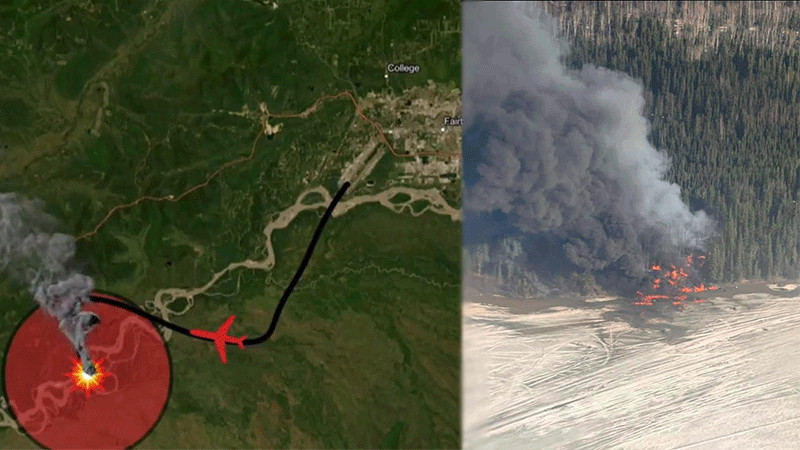 Avión se estrella en río de Alaska con dos pasajeros a bordo; realizan operación de rescate 