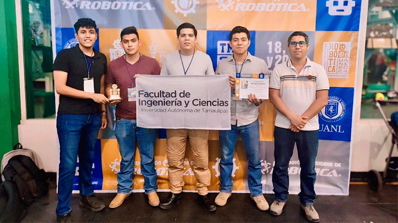 Alumnos de la Universidad Autónoma de Tamaulipas ganan el primer lugar en Torneo Mexicano de robótica 