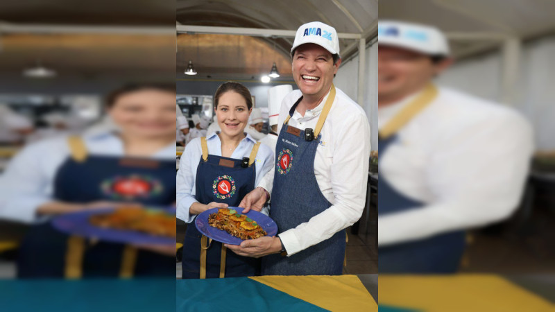 Alfonso lleva propuestas de campaña a la cocina y conviven con futuros chefs