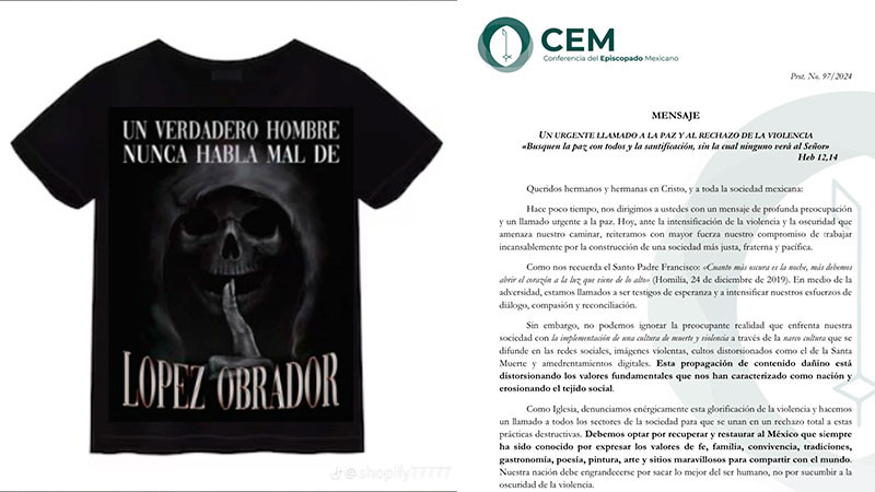  Iglesia critica uso de la figura de la Santa Muerte en mensaje de Morena 