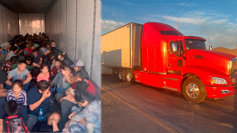 Encuentran 131 migrantes al interior de contenedor de tractocamión en Chiahuahua 