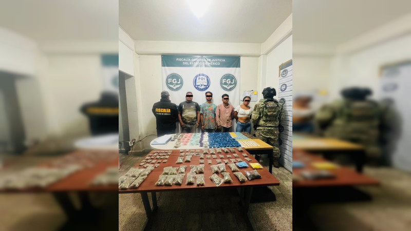 Fiscalía de Nezahualcóyotl revienta narcotiendita de marihuana y coca: Hay cuatro detenidos  