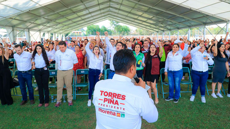 Miles de defensores de la 4T ratifican su respaldo a Torres Piña rumbo a la presidencia de Morelia