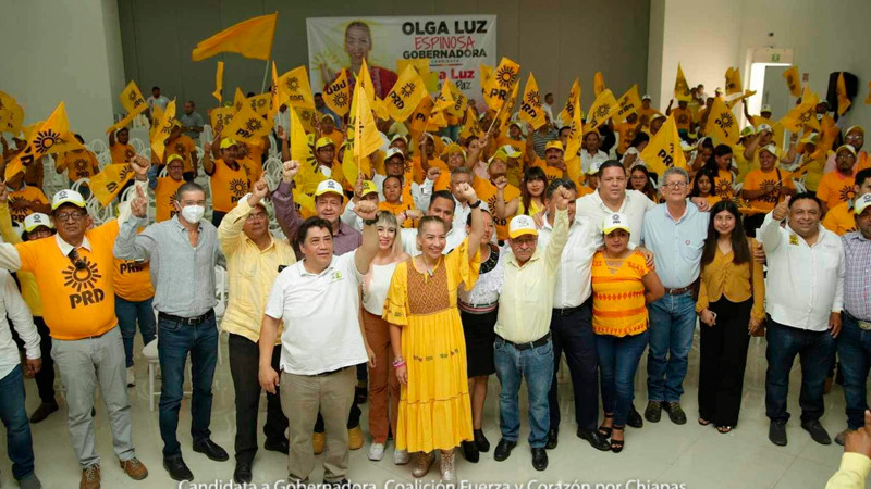 Encabeza Olga Luz Espinosa entrega de constancias a candidatos del PRD, en Chiapas 