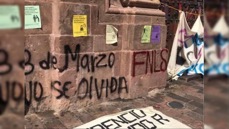 FGR investiga  daños en monumentos históricos de Morelia por marcha del 8M