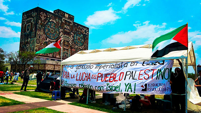 Estudiantes de la UNAM instalan un campamento en apoyo a Palestina 