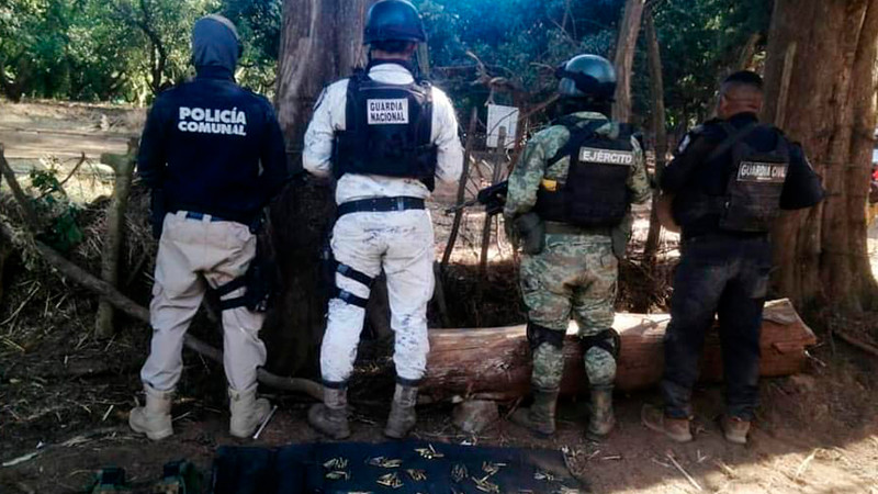 Aseguran en Tangamandapio, Michoacán,  armamento y sustancias ilícitas  