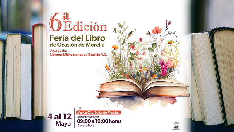 Mañana inicia Feria del Libro de Ocasión en la Casa Natal de Morelos 
