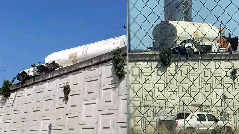 Se registra choque entre pipa y auto en puente de salida Pátzcuaro, en Morelia; hay un lesionado 