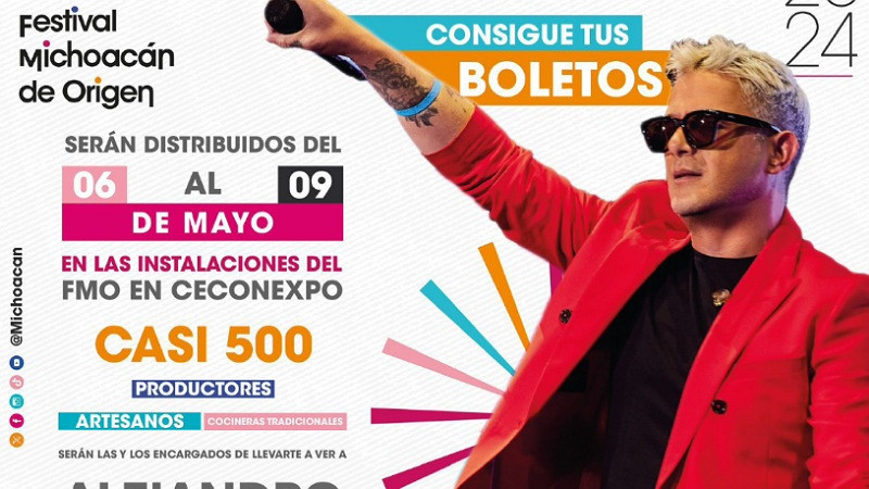 No te quedes con el “Corazón partío” y ve al Festival de Origen Michoacán por tus boletos para Alejandro Sanz 