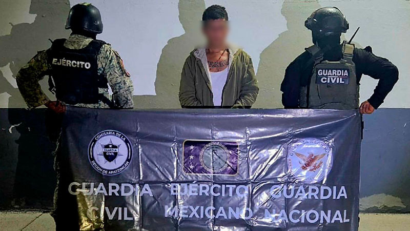Detienen a sujeto con un arma y cartuchos útiles en Apatzingán, Michoacán 