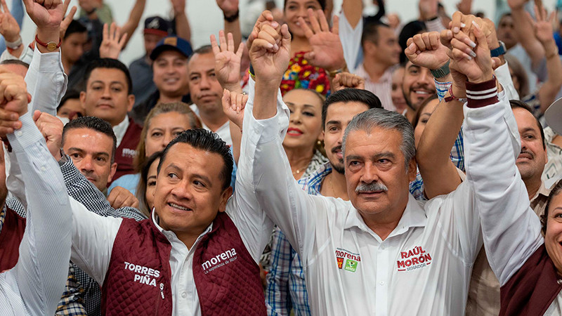 Morón y Piña, refuerzan llamado a la unidad de la 4T en Michoacán