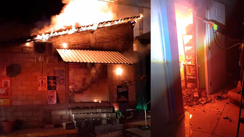 Se incendia papelería en Huetamo, Michoacán 