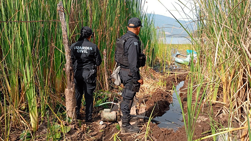 SSP desactiva 3 tomas ilegales de agua en el lago de Zirahuén 