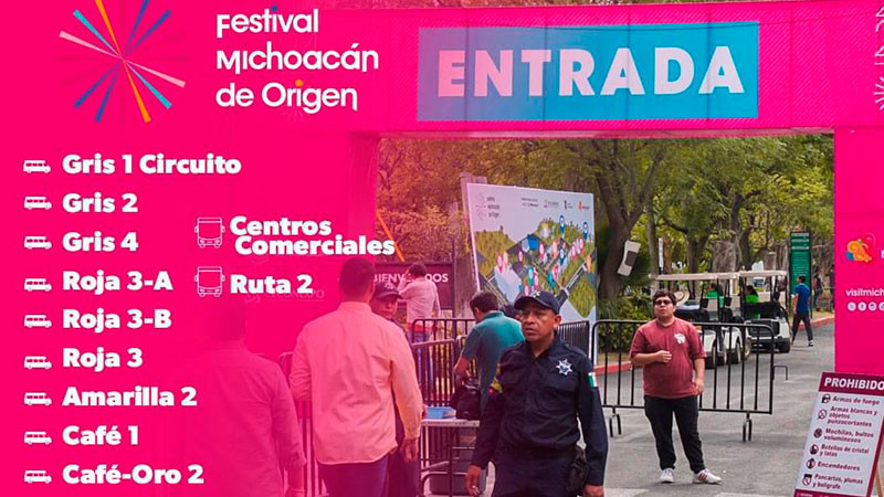 Estas son las rutas de transporte que llevan al Festival Michoacán de Origen desde el Centro Histórico de Morelia 