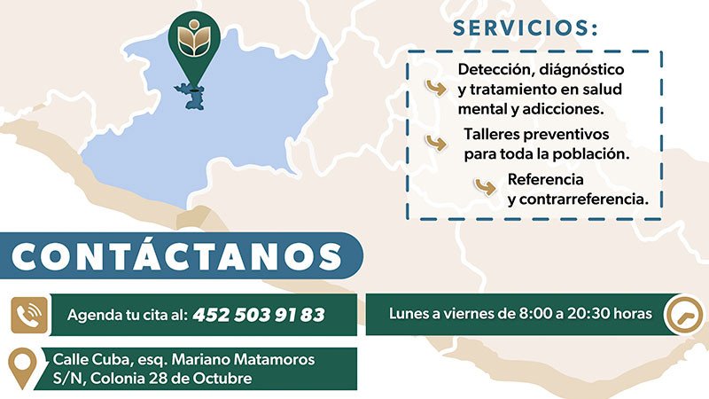Sector salud atiende en Uruapan adicciones y temas de salud mental 
