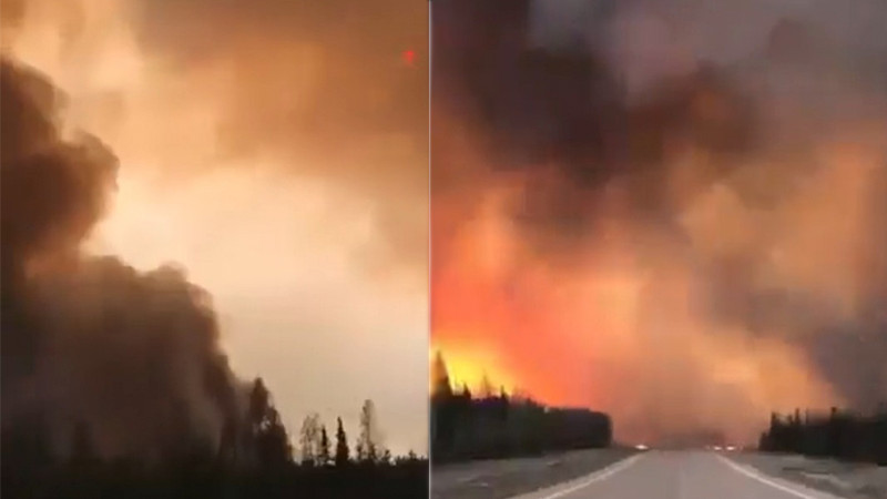 Incendio forestal amenaza población de 4 mil habitantes en el noroeste de Canadá 
