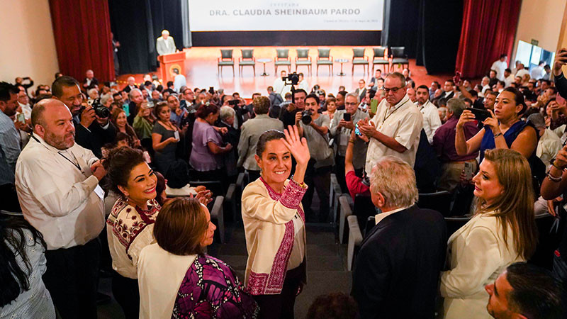 Claudia Sheinbaum promete a representantes sindicales que luchará en pro de trabajadores  