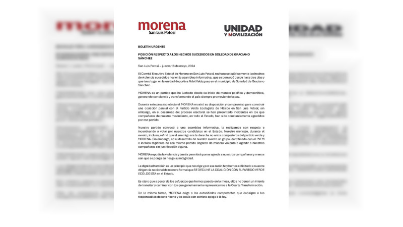 Morenistas y militantes del Verde Ecologista se enfrentan en mitín politico; Morena condena las agresiones 
