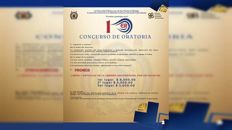 Participa en el Primer Concurso de Oratoria de la UMSNH, expresa tu pensamiento 