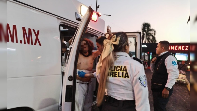Atiende Policía Morelia, a persona lesionada