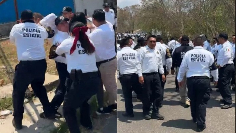 Se registra riña entre policías en Campeche por falta de pago a los uniformados 
