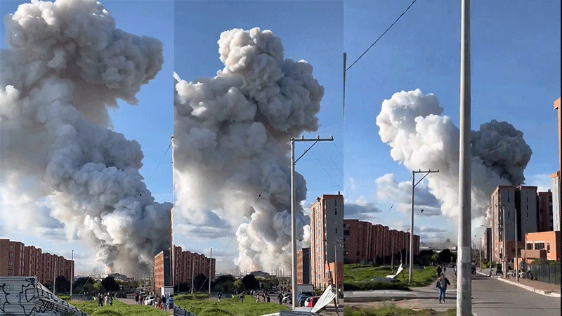 Se registra fuerte explosión en empresa de pirotecnia en Colombia; hay un muerto y varios heridos 