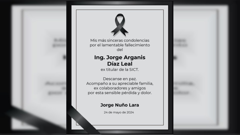 Fallece Jorge Arganis Díaz, exsecretario de Comunicaciones y Transportes
