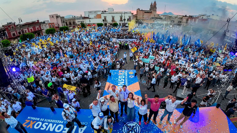 Reúne Alfonso Martínez a más de 20 mil morelianas y morelianos en su cierre de campaña 