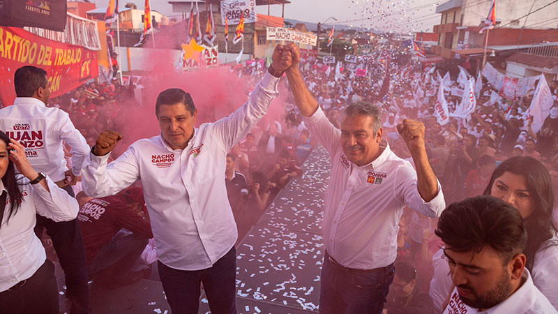 Raúl Morón arropó el cierre de campaña por la presidencia municipal de Ignacio Campos Equihua 