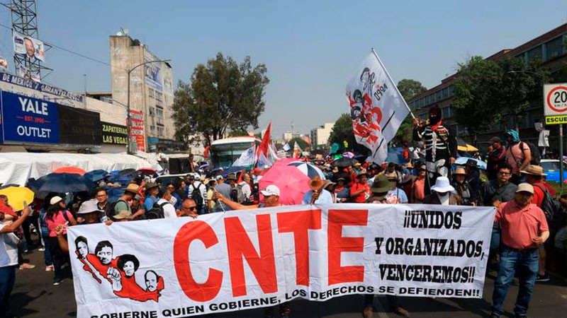 CNTE acuerda reubicar plantón en Zócalo por cierre de campaña de Sheinbaum 