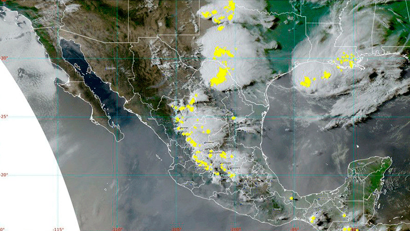 En las próximas horas se prevén lluvias puntuales muy fuertes en Coahuila, Nuevo León y Tamaulipas 