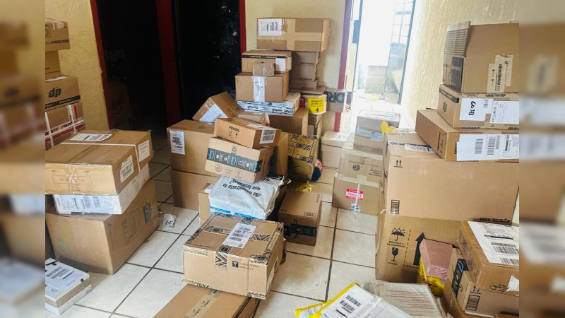 Recupera la FGE en Atapaneo, Michoacán mercancía robada a una empresa de paquetería