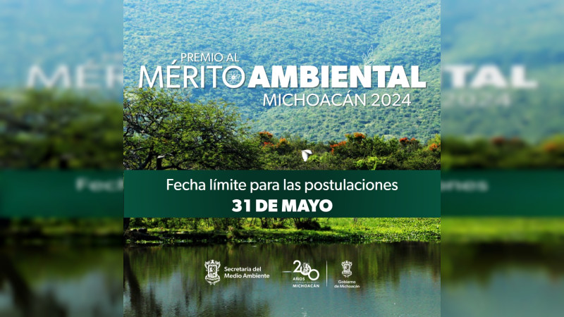 Último día para el Premio al Mérito Ambiental Michoacán 