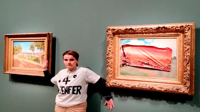 Detienen a activista por vandalizar un Monet, en París 