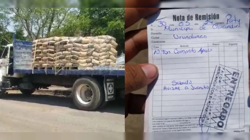 Aseguran 10 toneladas de cemento en Chucándiro, Michoacán; Acusan por compra de votos a Alcalde detenido en Edomex en 2023 